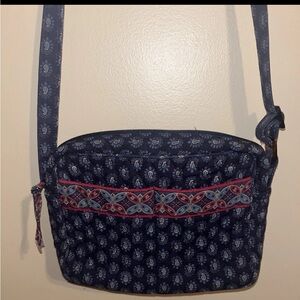 Vintage Vera Bradley CLASSIC NAVY Crossbody Handbag Navy Adjustable Y2K 90s